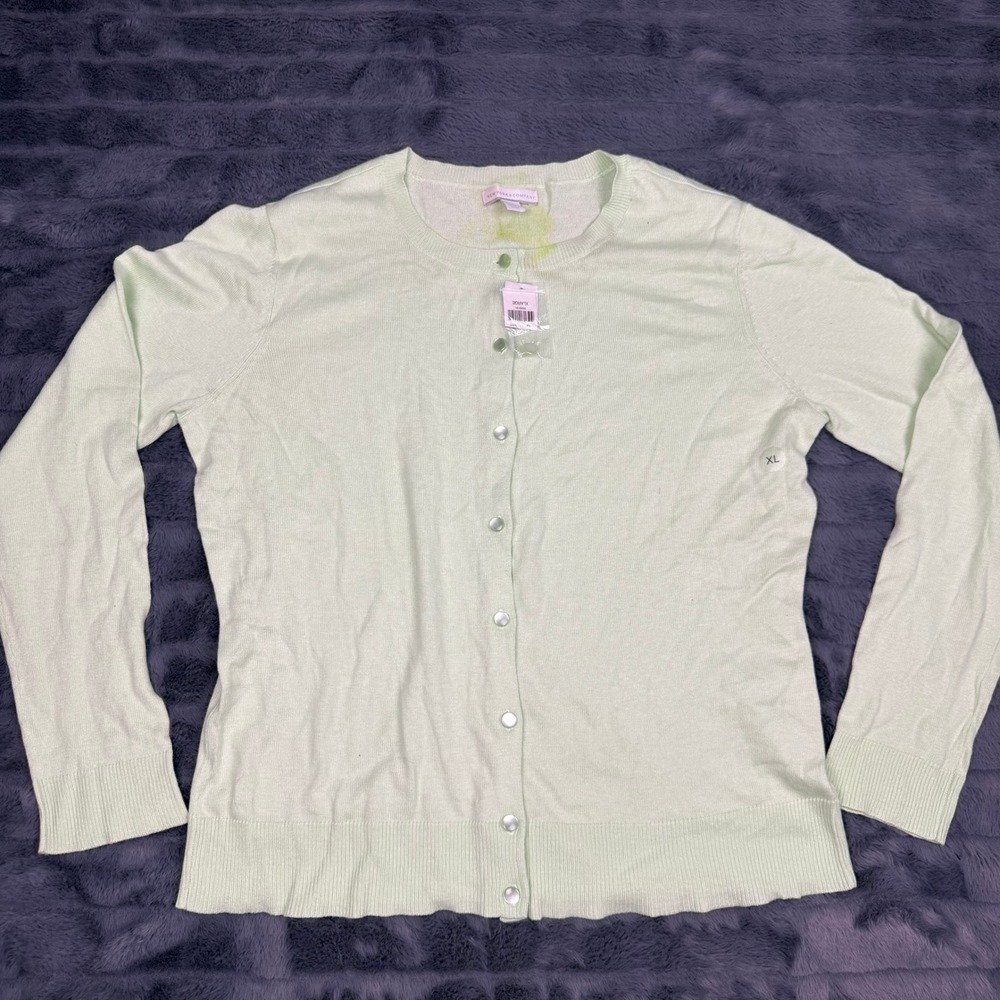 New York & Company Mint Green Button Front Cardigan Sweater XL 4170